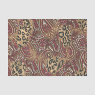 Papier Mousseline Léopard et copie de motif de Paisley
