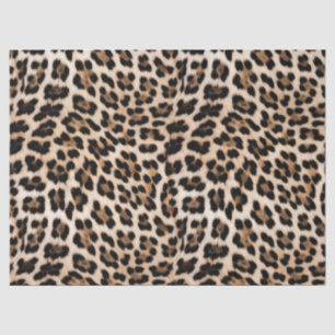 Papier Mousseline Léopard noir Brown crémeux