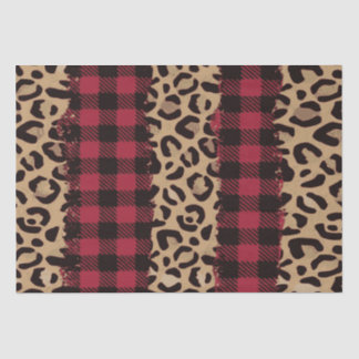 Papier Mousseline Leopard safari Buffalo Plaid Christmas 