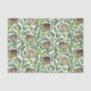 Papier Mousseline Léopards modernes Tigres Jungle Plantes