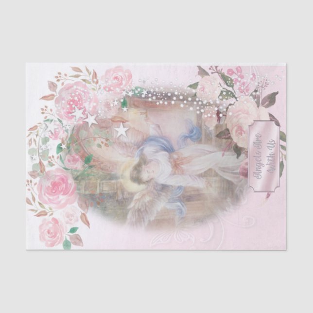 Papier Mousseline Les Anges Sont Avec Nous (Recto)