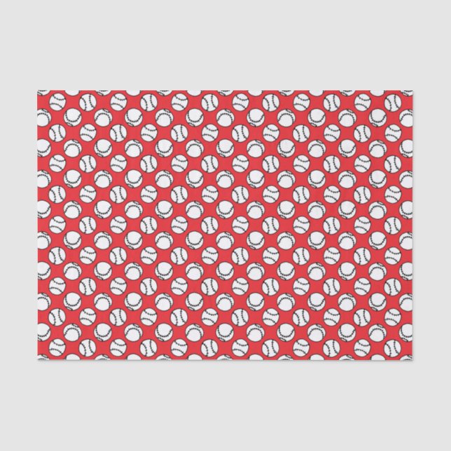 Papier Mousseline Les base-ball modèlent sur le rouge (Recto)