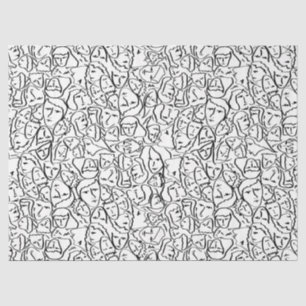 Papier Mousseline Les Chemises d'Elio en noir sur blanc