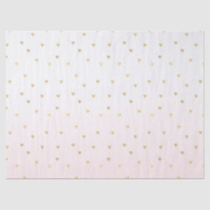 Papier Mousseline Les coeurs d'or rougissent Ombre rose