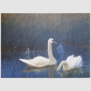 Papier Mousseline Les cygnes à Reeds, Bruno Liljefors