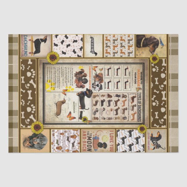 Papier Mousseline Les Dons Aux Amoureux de les chiens Dachshund (Recto)