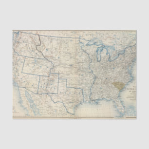 Papier Mousseline Les Etats-Unis en décembre 1860