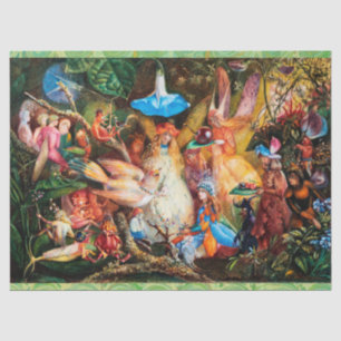 Papier Mousseline LES FAIRIES FAVORIENT OISEAUX ENCHTonnés Bois