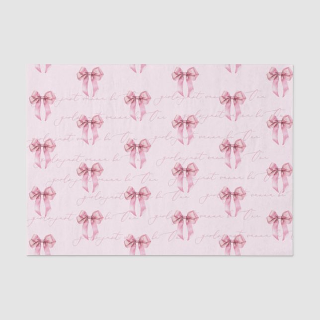 Papier Mousseline Les filles veulent juste être un garçon rose (Recto)