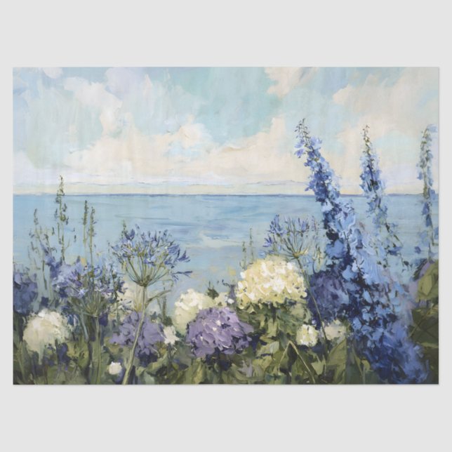 Papier Mousseline Les fleurs et le découpage de peinture maritime (Recto)