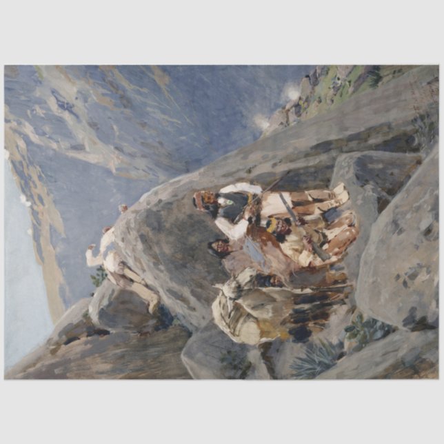 Papier Mousseline Les guerriers d'Apache : une embuscade sur la cava (Recto)