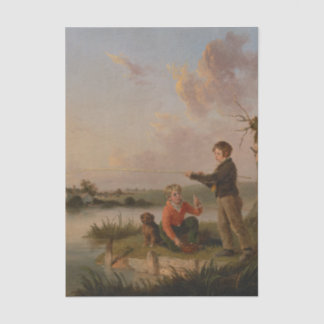 Papier Mousseline Les Jeunes Pêcheurs à la ligne d'Edmund Bristow