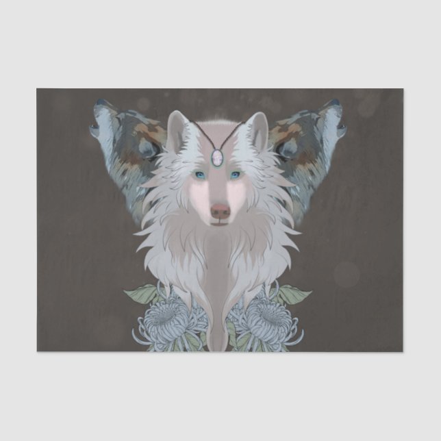 Papier Mousseline Les loups superbes (Recto)