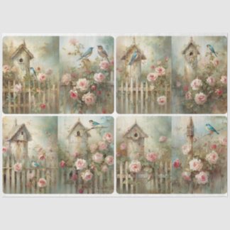Papier Mousseline Les maisons d'oiseaux de printemps