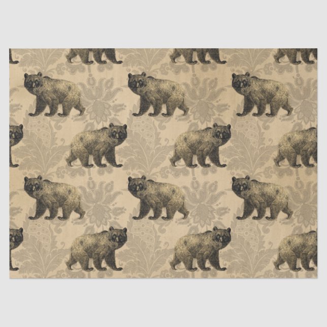 Papier Mousseline Les ours sur la page de découpage Brown (Recto)