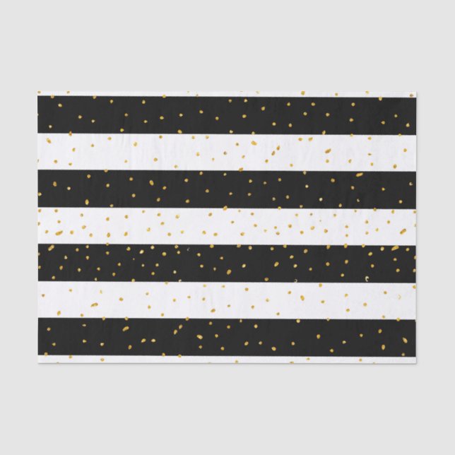 Papier Mousseline Les parties scintillantes noires de faux d'or (Recto)