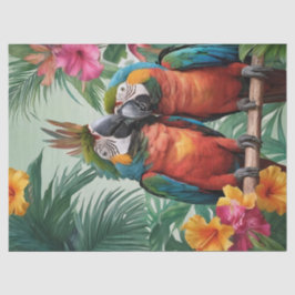 Papier Mousseline Les perroquets tropicaux