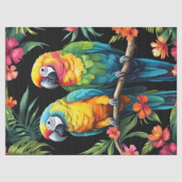 Papier Mousseline Les perroquets tropicaux