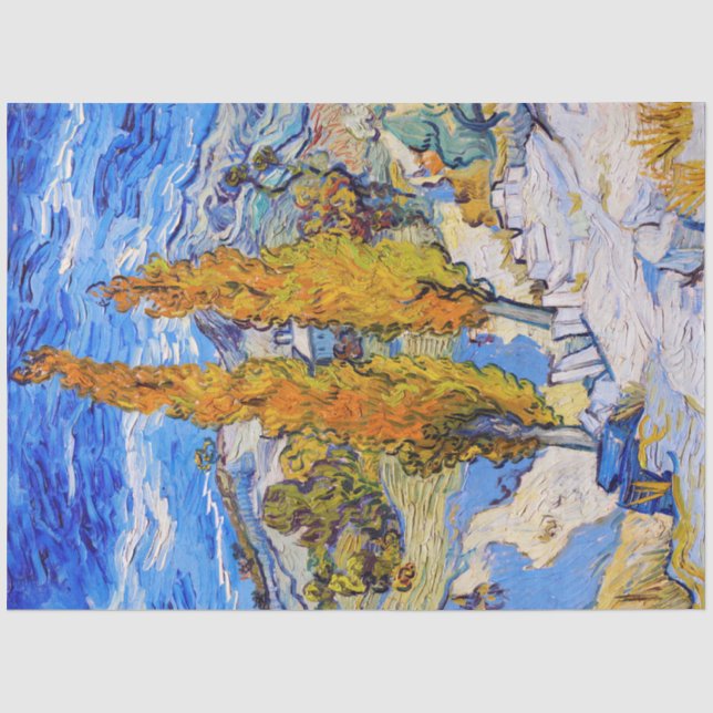 Papier Mousseline Les peupliers de Saint-Rémy, Van Gogh (Recto)