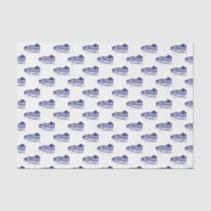 Papier Mousseline Les rameurs de Crew Row s'affrontent avec le bleu