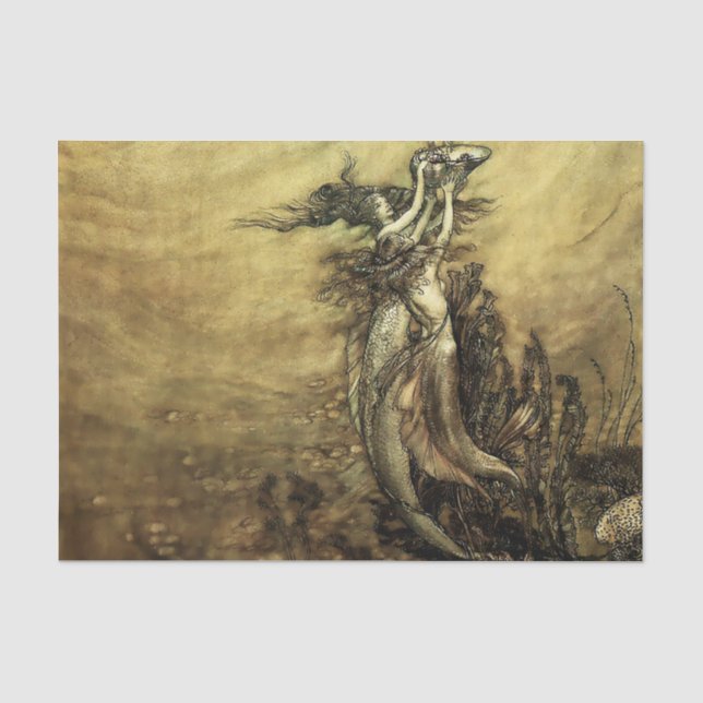 Papier Mousseline "Les sirènes du Rhin" par Arthur Rackham (Recto)