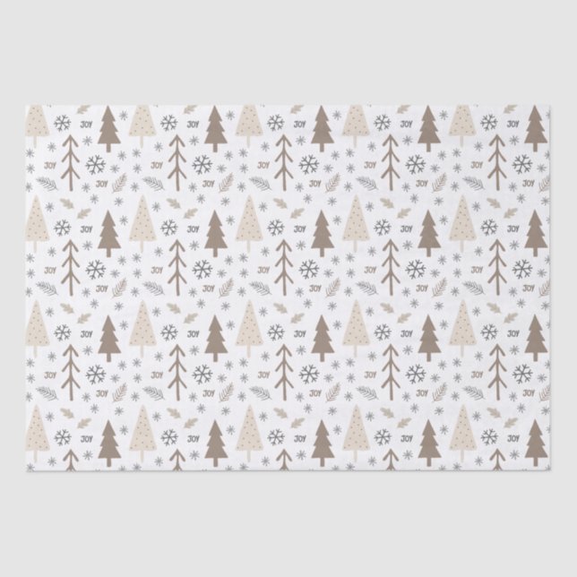 Papier Mousseline Les tons neutres de Noël modernes (Recto)