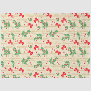 Papier Mousseline Les vaches de Noël et Holly