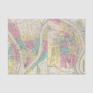 Papier Mousseline Les villes de Pittsburgh Allegheny Cincinnati