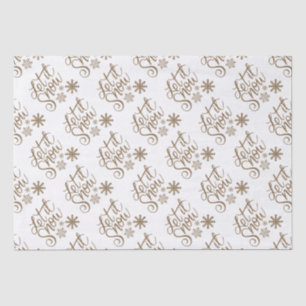 Papier Mousseline "Let it Snow" Parties scintillant d'or de Noël