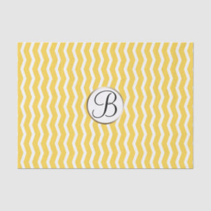 Papier Mousseline Lettre initiale de monogramme à impression chevron