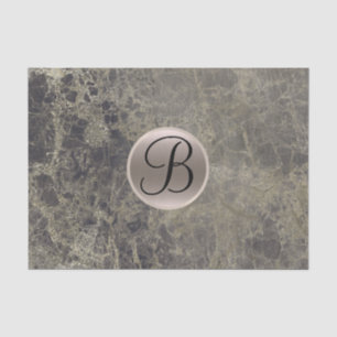 Papier Mousseline Lettre Initiale Monogramme Glam en Marbre de Grani