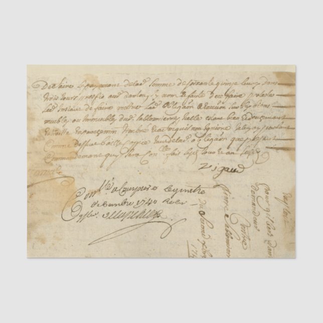 Papier Mousseline Lettre manuscrite ancienne (Recto)