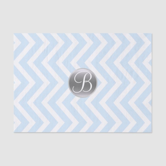 Papier Mousseline LETTRE MONOGRAPHIQUE Bleu clair (Recto)