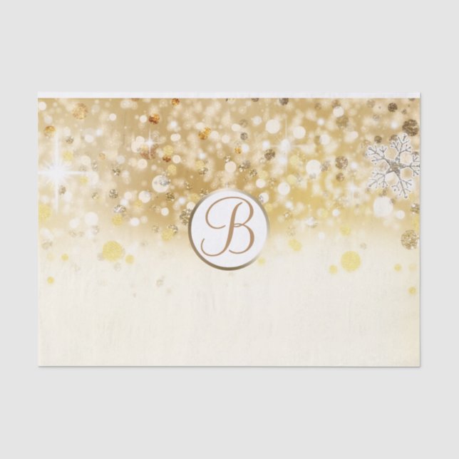 Papier Mousseline LETTRE MONOGRAPHIQUE D'Hiver Gold (Recto)