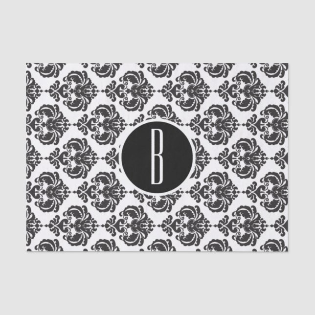 PAPIER MOUSSELINE LETTRE MONOGRAPHIQUE NOIR BLANC CRÂSÉ (Recto)