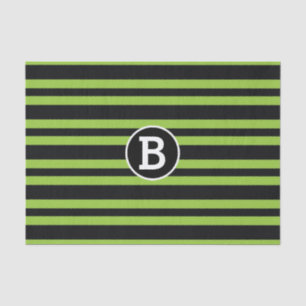PAPIER MOUSSELINE LETTRE MONOGRAPHIQUE NOIRE ET VERTE