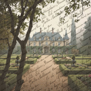 Papier Mousseline LETTRE vintage JARDIN BOtanique