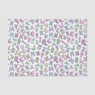 Papier Mousseline Lettres de l'alphabet des doodles