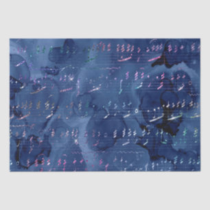 Papier Mousseline Lettres de sirène pailletées bleues et iridescente