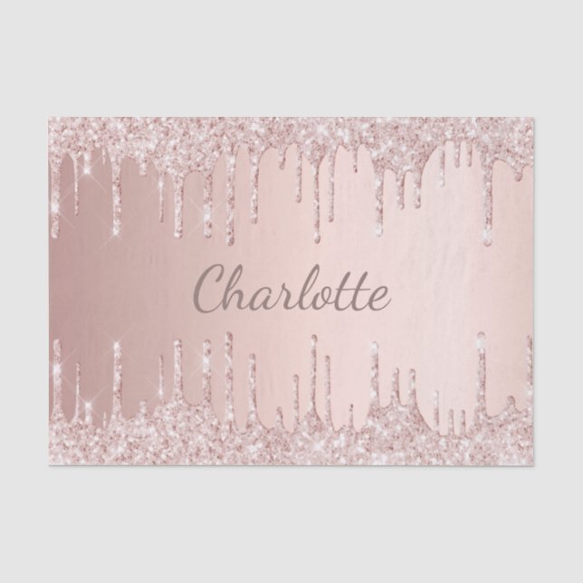Papier Mousseline Lettres majuscules de fille rose avec des paillett (Recto)