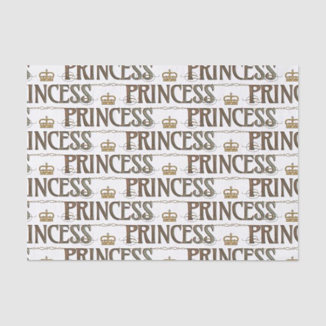 Papier Mousseline Lettres PRINCESS - Elégant Rich Royal (Recto)