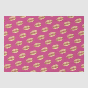 Papier Mousseline Lèvres Kiss Or Rose