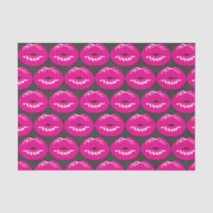Papier Mousseline Lèvres roses chaudes Motif de fille glamour