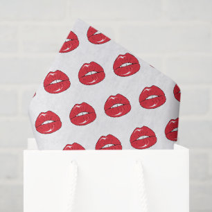 Papier Mousseline Lèvres Rouges Drôles