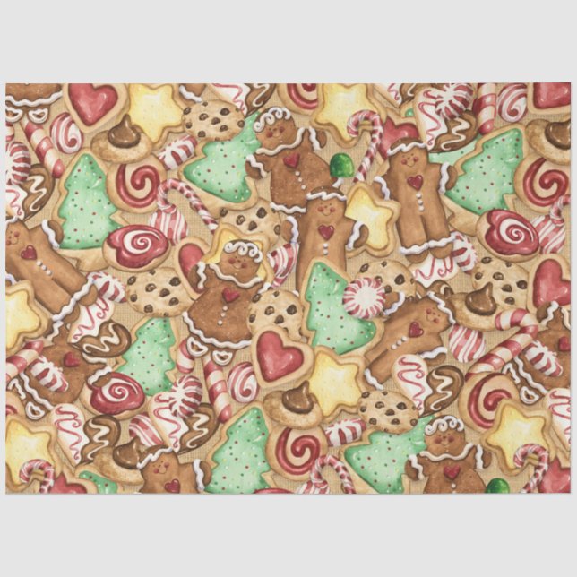 Papier Mousseline LG. Papier cadeau de Noël Cookie (Recto)
