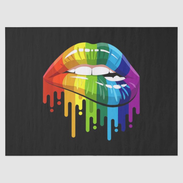 Papier Mousseline LGBT Rainbow Lip Gay pride (Recto)