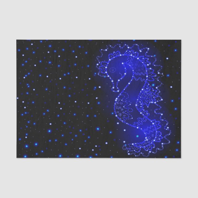 Papier Mousseline l'hippocampe nage dans les lumières (Recto)