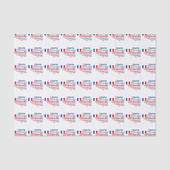 Papier Mousseline Liberté, Égalité, Fraternité - drapeau français de (Recto)