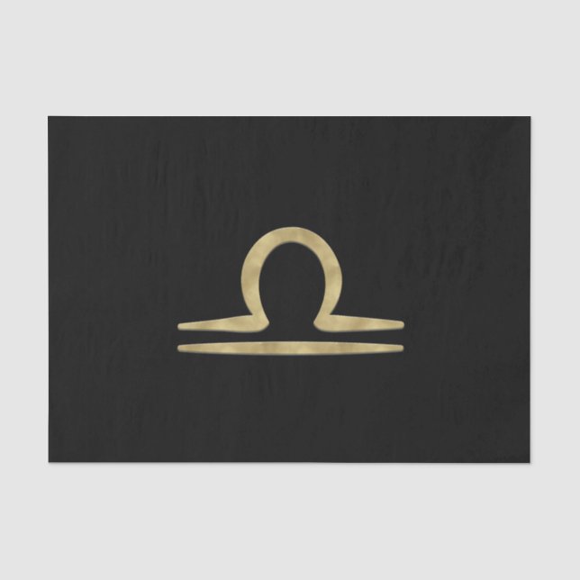 Papier Mousseline LIBRA Or Septembre Octobre Anniversaire Astrologie (Recto)
