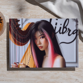Papier Mousseline Libra Zodiaque Musicien Harpe Découpage